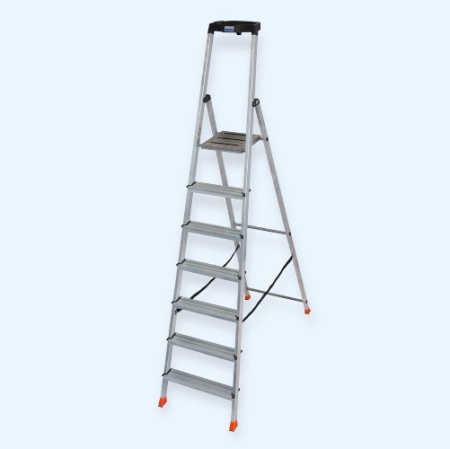 KRAUSE MONTO SAFETY 7 ступеней (128973) Алюминиевая стремянка с полкой для инструмента KRAUSE MONTO SAFETY 7 ступеней (128973) Алюминиевая стремянка с полкой для инструмента